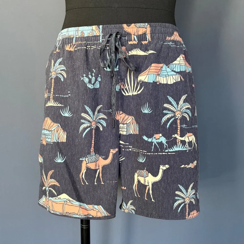 Roark Revival Desert Graphic Board Shorts | 34‎ | Charcoal Swim Trunks